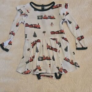 Holiday Trains Bodysuit Twirl